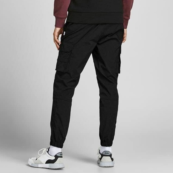 Jack & Jones mens JJIGORDON JUROSS CARGO AKM
BLACK Cargo Pants - Picture 4 of 16